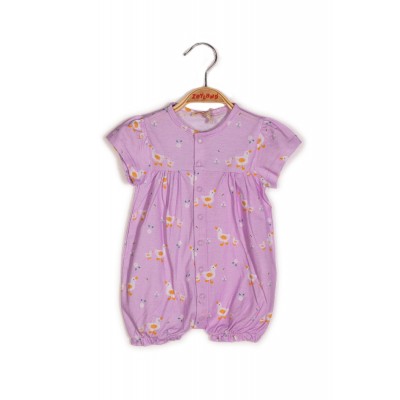 Baby Girl Duck Print Lilac Jumpsuit