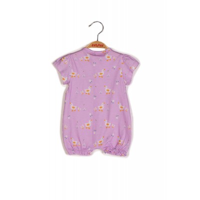 Baby Girl Duck Print Lilac Jumpsuit