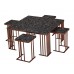 HEBBLIFE Galaxy 4+1 Square Middle Coffee Table Set 