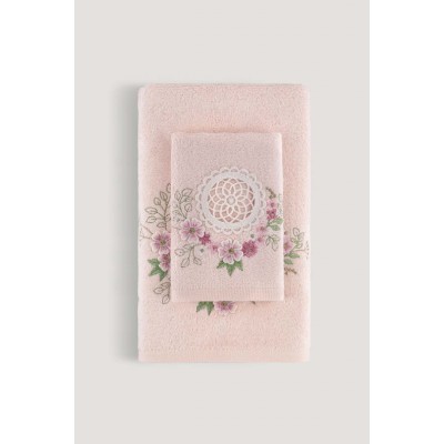 NIL Embroidered Bamboo Towel Powder Color 50x85