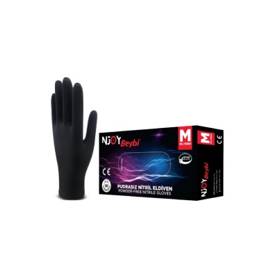 NJOY Black Nitrile Examination Gloves Powder-Free