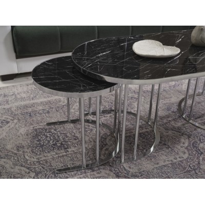 HEBBLIFE Orbit 2+1 Middle Coffee Table Set