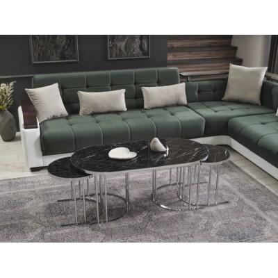 HEBBLIFE Orbit 2+1 Middle Coffee Table Set