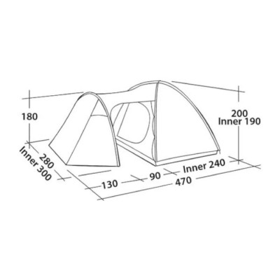 EasyCamp Messina 500 14m² Blackroom 5-Person 2-Meter High Family Tent