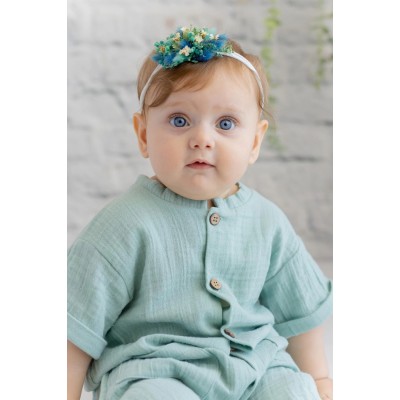 Unisex Baby Pocketed Muslin Jumpsuit