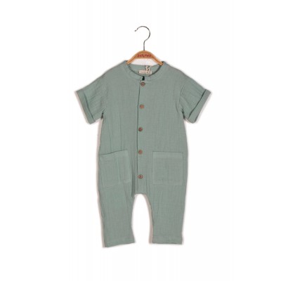 Unisex Baby Pocketed Muslin Jumpsuit