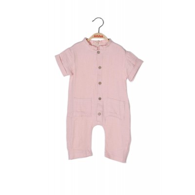 Unisex Baby Pocketed Muslin Jumpsuit