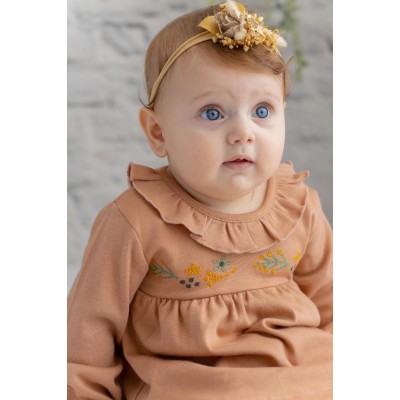 Baby Girl Embroidered Long Sleeve Dress with Bloomers