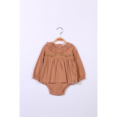 Baby Girl Embroidered Long Sleeve Dress with Bloomers