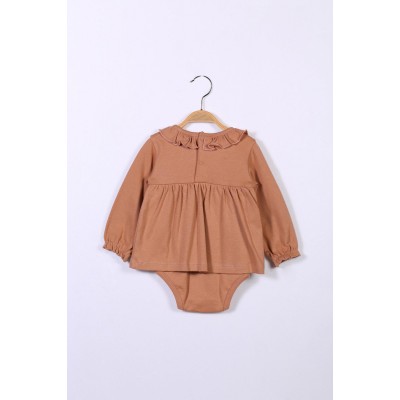 Baby Girl Embroidered Long Sleeve Dress with Bloomers