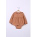 Baby Girl Embroidered Long Sleeve Dress with Bloomers