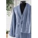 Bamboo Bold Jacquard Towel Bathrobe Dark Blue XXL