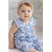 Baby Girl Navy Striped Sleeveless Wrap Collar Jumpsuit