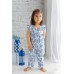 Baby Girl Navy Striped Sleeveless Wrap Collar Jumpsuit