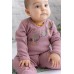 Baby Girl Embroidered Ribbed Footed Jumpsuit