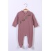 Baby Girl Embroidered Ribbed Footed Jumpsuit