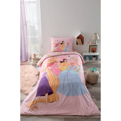 Ozdilek Princess Dream Single Disney Licensed Fitted Sheet Kids Duvet Cover Set