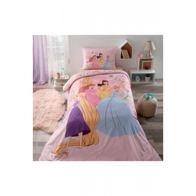 Ozdilek Princess Dream Single Disney Licensed Fitted Sheet Kids Duvet Cover Set