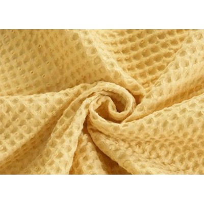 Skyrose Single Size Yellow Waffle Pattern Bedspread Cotton Single 160 x 230 cm